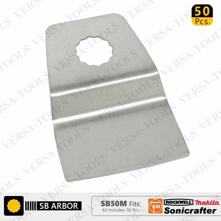 VERSA TOOL 52mm Flush Cut (8mm Offset Mount) Stainless Steel Scraper, PK 50 SB50M